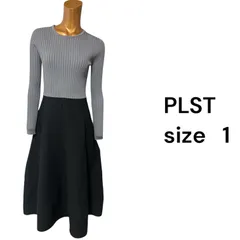 No.215 (♡)PLST  ホールガーメント ワンピース バイカラー