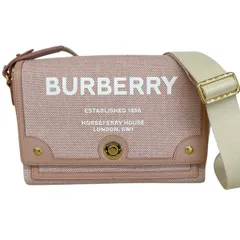 【値下げ】BURBERRY バーバリー ホースフェリー クロスボディバッグ ショルダーバッグ レディース キャンバス/レザー ピンク 【中古】