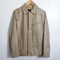 RadmesS MEN'S BIGI ラッドメス メンズビギ レザー ジャケット 豚革 ピッグスキン ジップアップ アウター メンズ M ベージュ系 B787のサムネイル