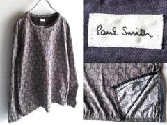 コレクション使用 Paul Smith ポールスミス メインライン サイドジップ ペイズリー柄 総柄 スモッグシャツ M パープル 紫