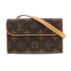 【値下げ】LOUIS VUITTON ルイヴィトン ポシェット フロランティーヌ モノグラム ウエストバッグ M51855 レディース モノグラム ヌメ革 ブラウン ベージュ 中古
