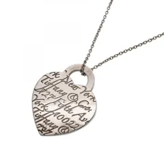 【6jbb0523-k】ティファニー ネックレス ノーツ/ハートタグ シルバー925【中古】レディース