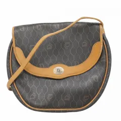 【6bd4901】クリスチャンディオール ショルダーバッグ ハニカム PVC ブラック ベージュ ゴールド金具【中古】レディース