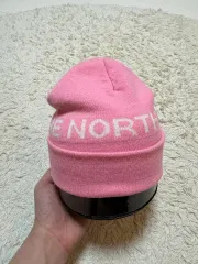 (傷なしSS 正規品) THE NORTH FACE ザノースフェイス スタイリッシュ ロゴ ミッド ピンク ビーニー
