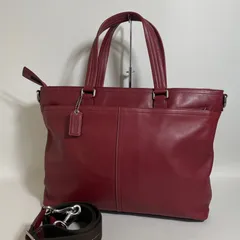 2511-155｜コーチ 2WAYトートバッグ レザー ボルドー