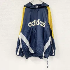 古着 used　～90s　adidas　アディダス　アノラックパーカー　ナイロンプルオーバー　ヴィンテージ　紺　ネイビー【値引き交渉OK！】
