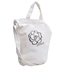 インゲボルグINGEBORG フラワープリントキャンバス2WAYショルダーバッグ 白