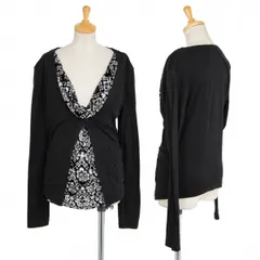 リミフゥLIMI feu ベロアドレープレイヤートップス 黒白S