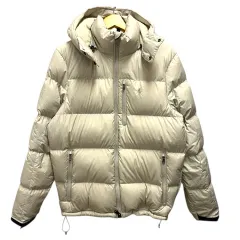ポロ ラルフローレン POLO RALPH LAUREN ダウンジャケット ブルゾン フード フェザー混 ワンポイントロゴ 長袖 S ライトベージュ