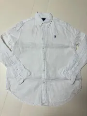 (状態SS 出品22 正規品) ポロ 白 デイリー リネンシャツL 100-105