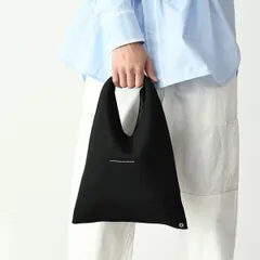 MM6 MAISON MARGIELA エムエムシックス メゾンマルジェラ バッグ トート ジャパニーズ JAPANESEスモールバッグ S54WD0043 P6414 メンズ ユニセックス ブラック トライアングル ハンドバッグ ステッチ