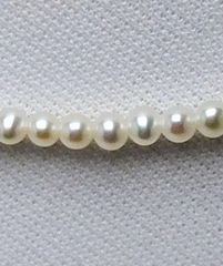 高品質高照り 本真珠 ベビーパールネックレス S925 刻印 3.5-4mm