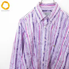 エトロ ETRO 長袖シャツ イタリア製 ストライプ ペイズリー ボタンダウン メンズ [a991316]