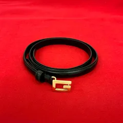 極 美品 希少品 GUCCI グッチ G ロゴ 刻印 金具 バックル レザー 本革 ベルト レディース ブラック 黒 43236