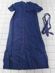 ◇ ⊂ ギャップ GAP リネン混シャツワンピース ネイビー系 S レディース E  【1602040060694】