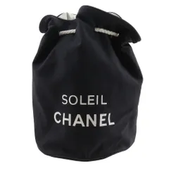 【CHANEL】シャネル ミニプールバッグ ロゴ 巾着 コットン 黒 レディース ショルダーバッグ