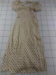 ◇ ⊂ GRL グレイル ru1163 ドット柄パフスリーブワンピース Sサイズ ベージュ系 レディース E  【1602040061325】