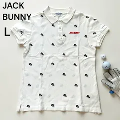 美品　ジャックバニー JACKBUNNY ポロシャツ クリーム色　半袖シャツ 半袖 ゴルフウェア GOLF golf ゴルフ L サイズ　レディース