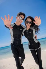 ラッシュガード メンズ 3点セット/レディース 5点セット クール シンプル 切替 グレー ブラック 水着 日よけ UVケア サーフィン マリンスポーツ ランニング ヨガ スポーツウェア