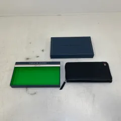 07w42091 トミーヒルフィガー レザーウォレット TOMMY HILFIGER ブラック 長財布 (小銭入れあり) 箱あり【中古品】