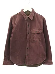 デラックスウエア DELUXEWARE ストライプ 長袖 シャツ M 赤茶系 トップス