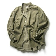 美品＊マディソンブルー ハンプトンシャツ 02 カーキ 長袖 ロゴ刺繍