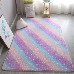 大人気　暗闇で光るカーペット虹の星 Vexlonカーペット 夏用ラグ洗える80x120cm長方形ラグ柔らかい滑り止めのサムネイル