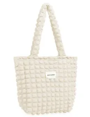 特価　ママバック 大きめ エコバッグ A4 手提げ シンプル 収納バッグ 肩掛け 肩掛け 通学 シンプル 多機能 学生 ポップコーンバッグ ミニトート おしゃれ 軽量 可愛い カバン ふわふわ 鞄 ポコポコ キルティング 軽量 トートバッグ