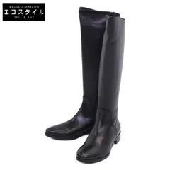 Luca Grossi ルカグロッシ  【新品同様】レザー サイドジップ ロングブーツ 35 1/2