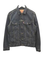 極美品】リーバイス ブラックデニムジャケット 黒パッチ ストレッチ S