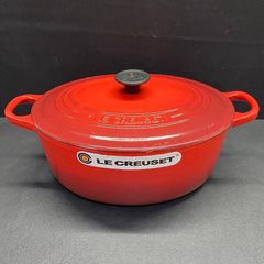 ルクルーゼ ココット ロンド オーバル 23cm 両手鍋 レッド 美品 ルクルーゼ ココット ロンド オーバル 23cm 両手鍋 レッド 美品 - メルカリ