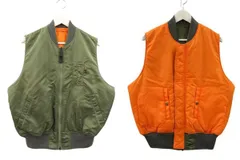 アルファ ALPHA MA-1 ベスト VEST バルーンシルエット リバーシブル TA0692-003 サイズM オリーブ ジップアップ アウター