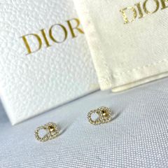 極美品✨ディオール PETIT CD ミニ ピアス シルバー クリスタル 箱付き