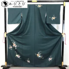 付下げ 花模様 金彩 鉄色 K-4963