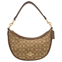 コーチ シグネチャー ジャカード ロゴ アリア ショルダーバッグ ブラウン Aランク co9811bf