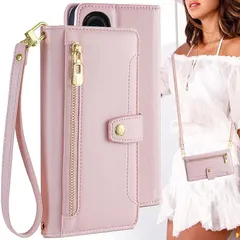 【新品】 BonwFzin 適用 iPhone 17 ケース 手帳型 ショルダー ポシェット 【 ストラップ 長+短 2本】 iPhone17 ショルダーケース アイフォン17 スマホケース カード収納 バッグ マグネット スナップ 肩がけ 首掛け 斜め掛 0