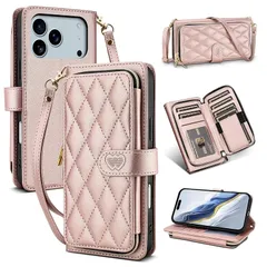 【新品】 【Succtopy】に適合する 17 Pro Max ケース 手帳型 ショルダー 肩掛け 斜め掛け アイフォン 17 Pro Max ケース 手帳型 上質PUレザー 携帯カバー おしゃれ 刺繍 お洒落 大容量収納 カードポケット付き 小銭入れ 財 1