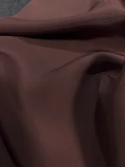 M083 正絹 精華八掛 無地 洗い張り 茶褐色系ハギレ ハンドメイド18cm幅