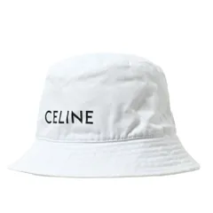 CELINE ロゴプリント コットン バケット ハット