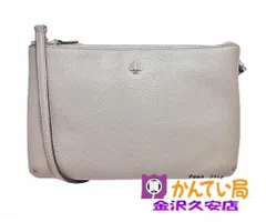 【美品】Kate Spade　ケイトスペード　PXRUA247　2WAYバッグ　ショルダー　クラッチ　レザー　グレー　グレージュ　久安店　26-H-56