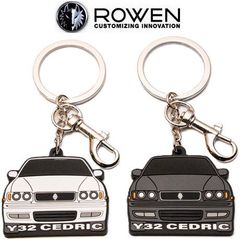 【M's】 ROWEN Y32 CEDRIC Rubber Keyring 8NR021 キーホルダー ラバーキーリング 愛車のキー かわいい 東京オートサロン 大人気 プレゼント セドリック ホワイト 8NR021-WH ガンメタ 8NR021-GM