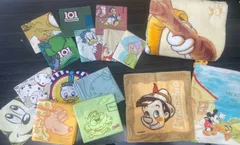 【全部Disney】レトロ可愛いハンカチ・ランチクロス・巾着・バスタオル　16点セット