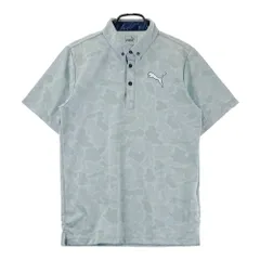 サイズ：L PUMA GOLF プーマゴルフ  半袖ポロシャツ ボタンダウン 迷彩 カモフラ柄 グレー系 [240101638229] ゴルフウェア メンズ ストスト