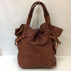 希少】genten ゲンテン 牛革 ハンドバッグ 巾着 タッセル 編み込み 