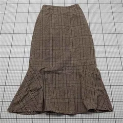 ◇ Θ イング INGNI チェック柄マーメイドスカート ブラウン系 レディース Fサイズ E  【1602040010125】
