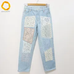 トリイユキ YUKI TORII デニム パンツ ジーンズ レース スパンコール デザイン ボタン レディース [x993158]