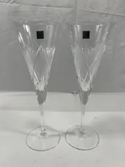 CRYSTAL HOYA ホーヤ　ワイングラス　2点セット　日本製　ペア　ワイン　アルコール　お酒　グラス　食器　昭和レトロ　昭和　レトロ