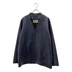 BRU NA BOINNE / ブルーナボイン | BARBARA レザー Vネック ジャケット | 0 | ネイビー | メンズ