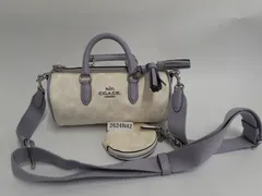 【2624N42】 COACH コーチ シグネチャー ミニボストン 2way ショルダーバッグ 中古