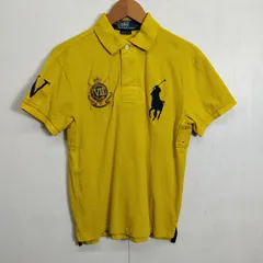 Polo by Ralph Lauren ポロバイ ラルフローレン ポロシャツ 半袖 ビッグポニー 刺繍 エンブレム SLIM FIT コットン S イエロー系 B806
